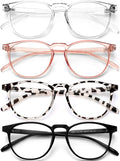 Blue Light Blocking Glasses for Women/Men - 4Pack Computer Reading/Gaming/Tv/Phones Glasses anti UV Glare Eyestrain